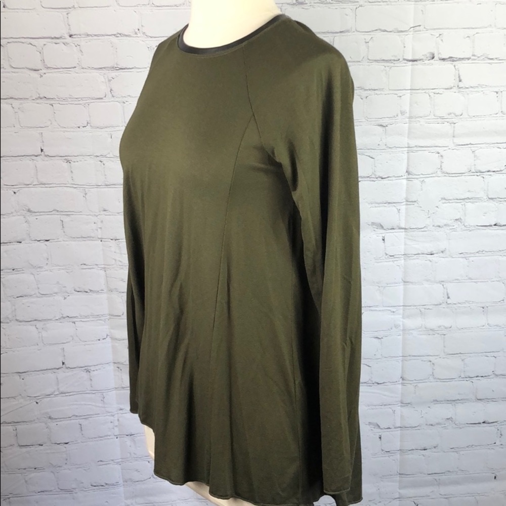 New Zara Soft Stretch Long Sleeve Top Camo Green - Picture 3 of 9